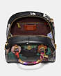 COACH®,MARLEIGH SATCHEL WITH KAFFE FASSETT PRINT,Leather,Large,Brass/Green Multi,Inside View,Top View