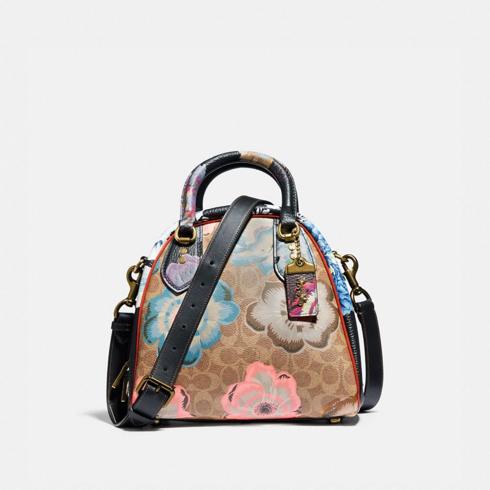 COACH Outlet Marleigh Satchel In Signature Canvas With Kaffe Fassett Print COACH