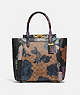 COACH®,TROUPE TOTE IN SIGNATURE CANVAS WITH KAFFE FASSETT PRINT,Coated Canvas,Large,Brass/Tan Blue Multi,Front View