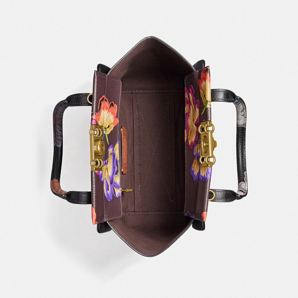 COACH®,Troupe Tote In Signature Canvas With Patchwork Kaffe Fassett Print,,Inside View,Top View