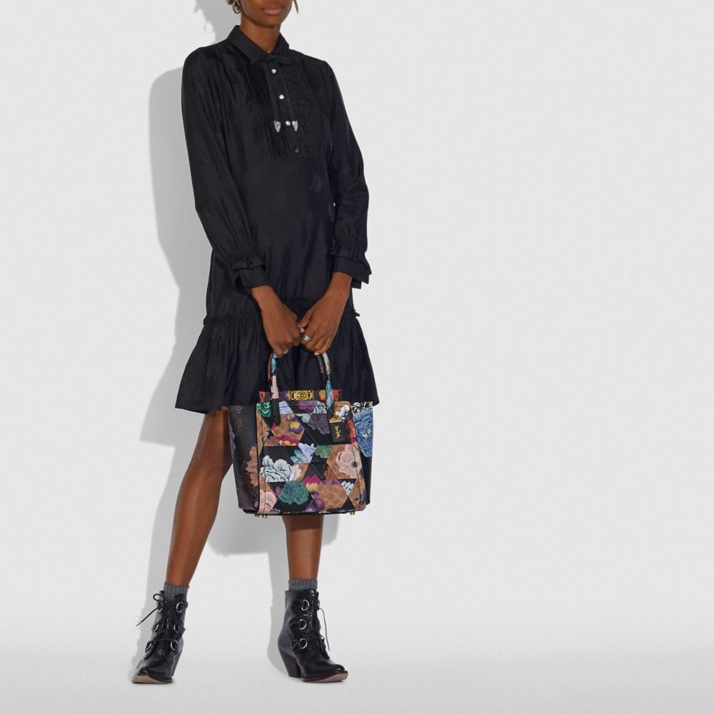 COACH®,Troupe Tote In Signature Canvas With Patchwork Kaffe Fassett Print,,Detail View