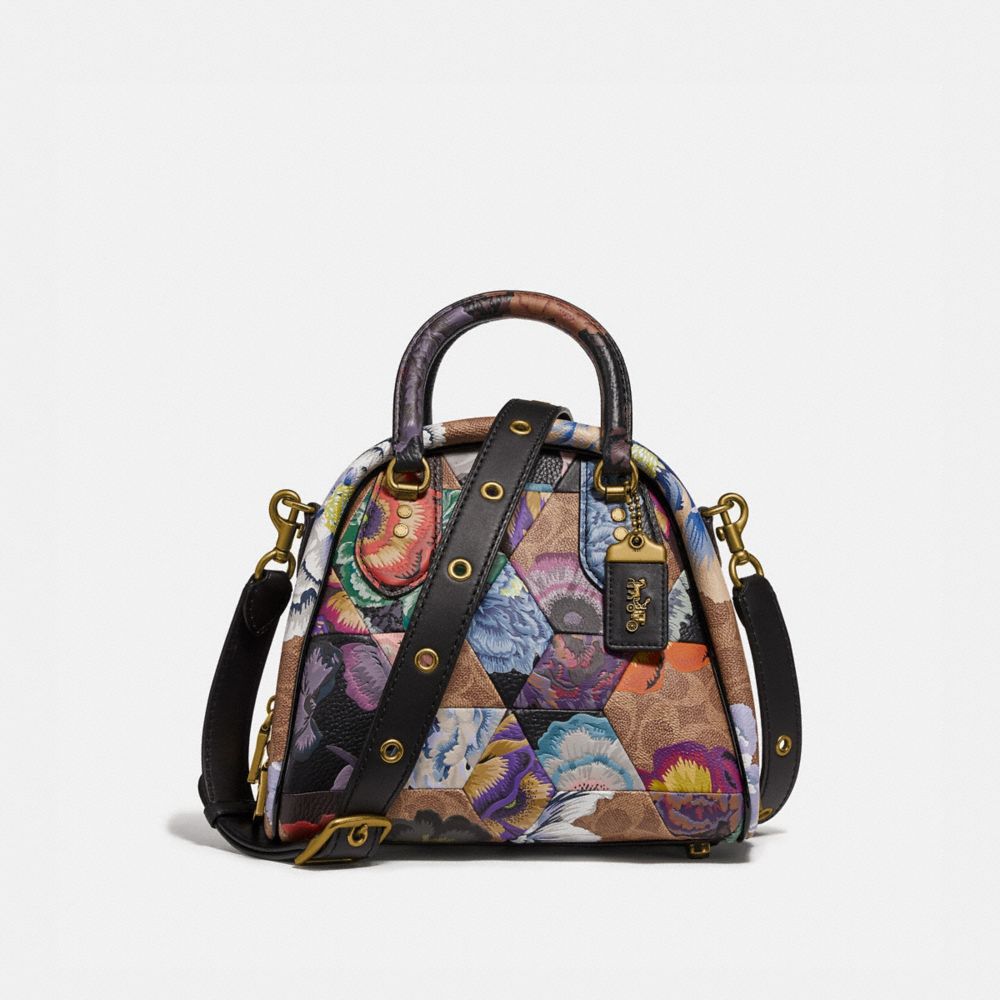 Marleigh Satchel In Signature Canvas With Patchwork Kaffe Fassett Print