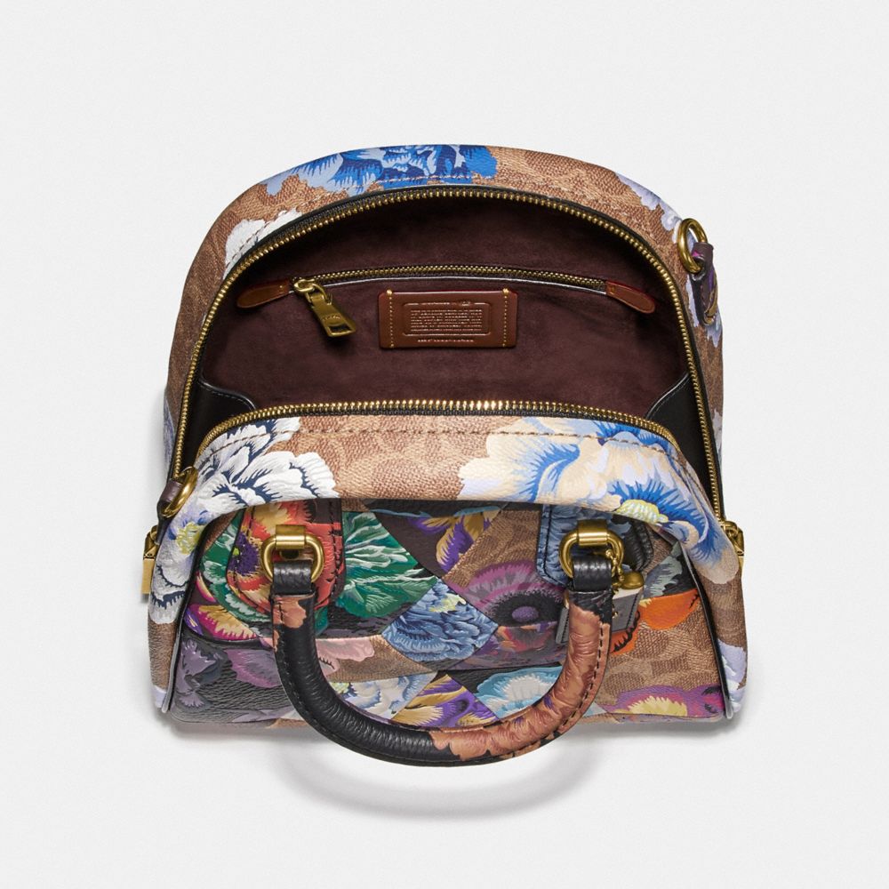 Marleigh Satchel In Signature Canvas With Patchwork Kaffe Fassett Print