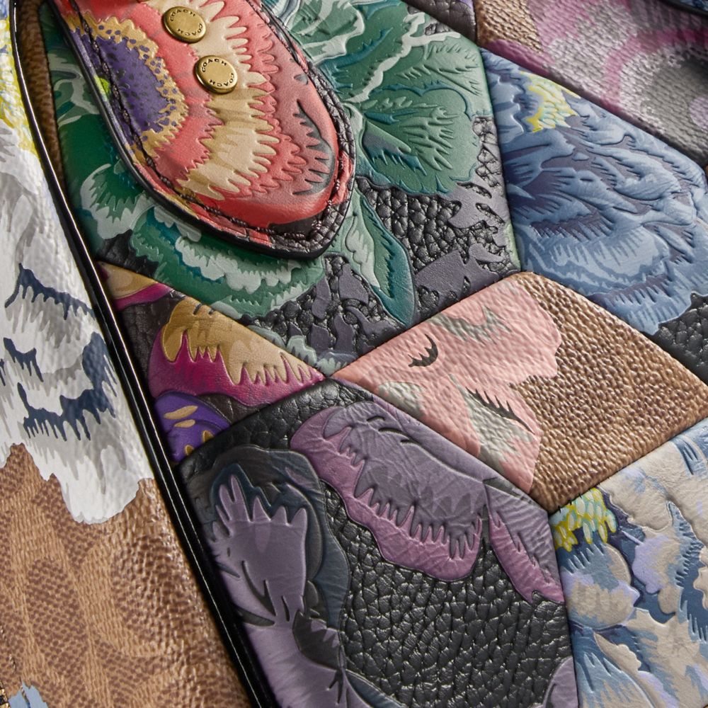 Marleigh Satchel In Signature Canvas With Patchwork Kaffe Fassett Print