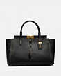 COACH®,TROUPE CARRYALL 35,Leather,Large,Brass/Black,Front View