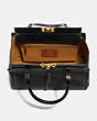 COACH®,TROUPE CARRYALL 35,Leather,Large,Brass/Black,Inside View,Top View