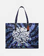 COACH®,TOTE 42 WITH KAFFE FASSETT PRINT,canvas,Large,Blue/Pewter,Front View