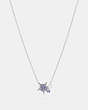 COACH®,SIGNATURE STAR NECKLACE,Plated Brass,Silver/Blue,Front View