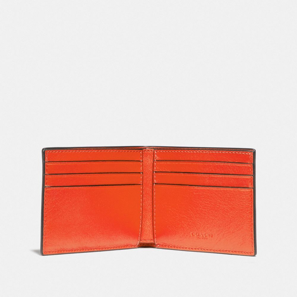 Slim Billfold Wallet With Signature Canvas Blocking And Coach Patch