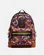 COACH®,ACADEMY BACKPACK WITH KAFFE FASSETT PRINT AND COACH PATCH,mixedmaterial,Large,JI/Orange/Purple,Front View