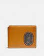 Trifold Card Wallet In Colorblock With Coach Patch
