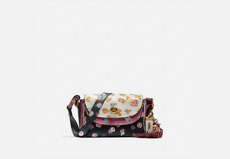 Coach X Tabitha Simmons Crossbody 17 In Colorblock With Meadow Rose Print