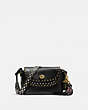 COACH®,COACH X TABITHA SIMMONS CROSSBODY 17 WITH RIVETS,Leather,Brass/Black,Front View