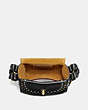 COACH®,COACH X TABITHA SIMMONS CROSSBODY 17 WITH RIVETS,Leather,Brass/Black,Inside View,Top View