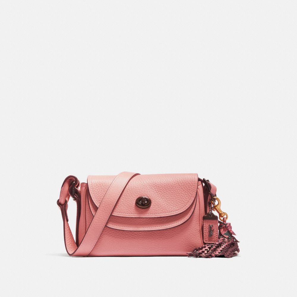 COACH®,COACH X TABITHA SIMMONS CROSSBODY 17,Leather,Pewter/Light Blush,Front View image number 0