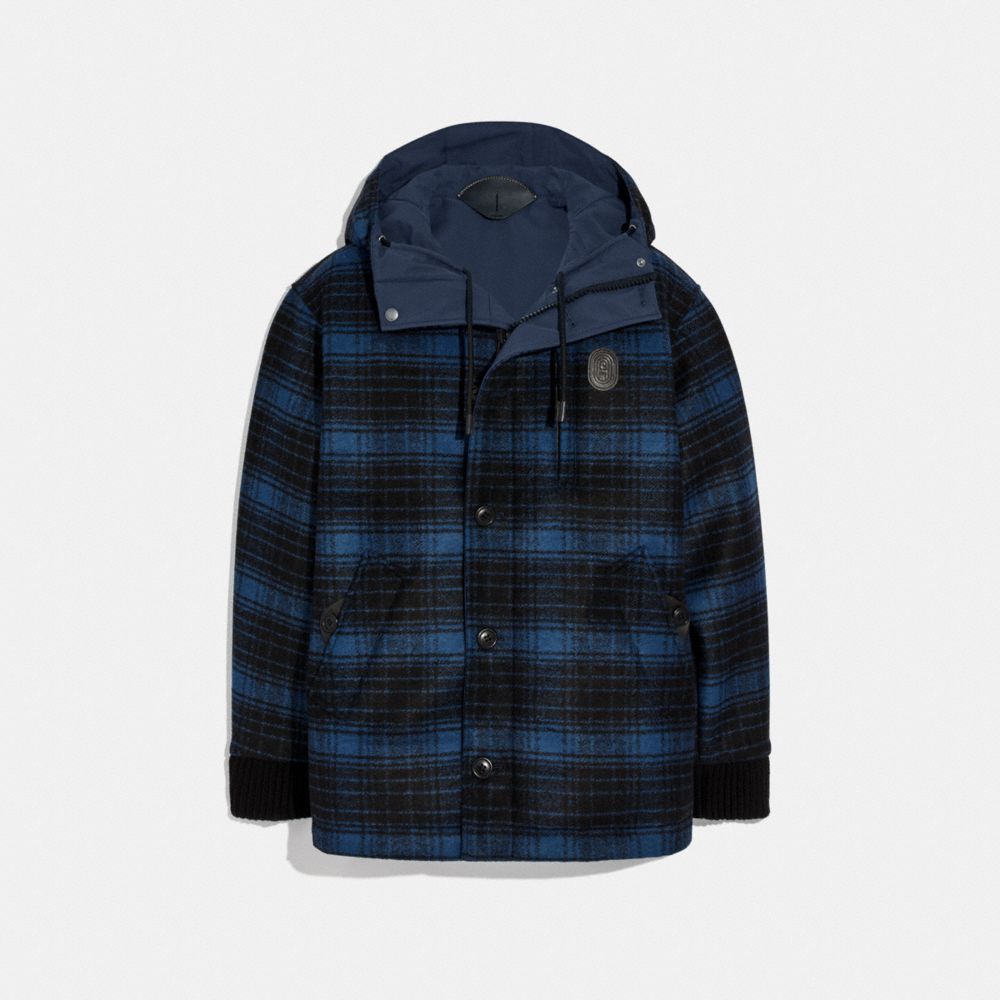 Plaid coach jacket sale