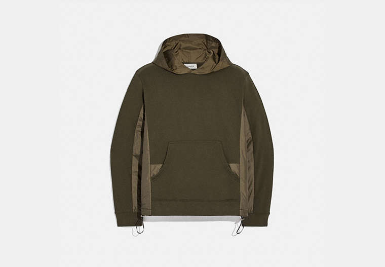 COACH®,NYLON HOODIE,cotton,Olive,Front View