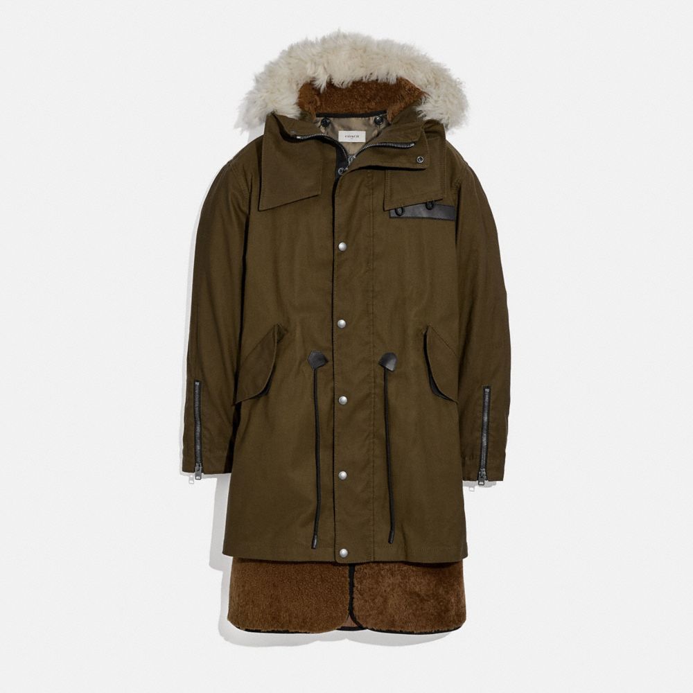 COACH Shearling Convertible Parka