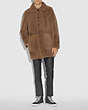 COACH®,REVERSIBLE SHEARLING COAT,Shearling,Biscuit,Scale View