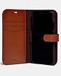 COACH®,IPHONE X/XS FOLIO IN SIGNATURE CANVAS,Coated Canvas,Tan,Inside View,Top View