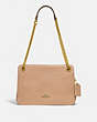 COACH®,BRYANT CONVERTIBLE CARRYALL,Pebbled Leather,Large,Brass/Beechwood,Front View