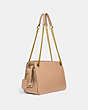 COACH®,BRYANT CONVERTIBLE CARRYALL,Pebbled Leather,Large,Brass/Beechwood,Angle View