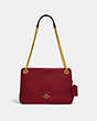 COACH®,BRYANT CONVERTIBLE CARRYALL,Pebbled Leather,Large,Brass/Deep Red,Front View