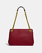 COACH®,BRYANT CONVERTIBLE CARRYALL,Pebbled Leather,Large,Brass/Deep Red,Back View