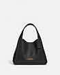 COACH®,HADLEY HOBO 21,Leather,Medium,Gold/Black,Front View