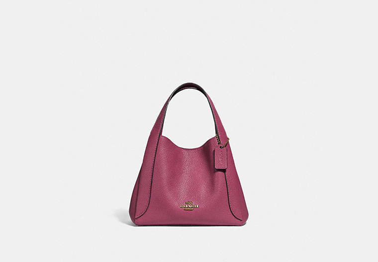 COACH®,HADLEY HOBO 21,Leather,Medium,Gold/Dusty Pink,Front View