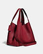 COACH®,HADLEY HOBO 21,Leather,Medium,Gold/Deep Red,Angle View