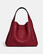 COACH®,HADLEY HOBO 21,Leather,Medium,Gold/Deep Red,Back View