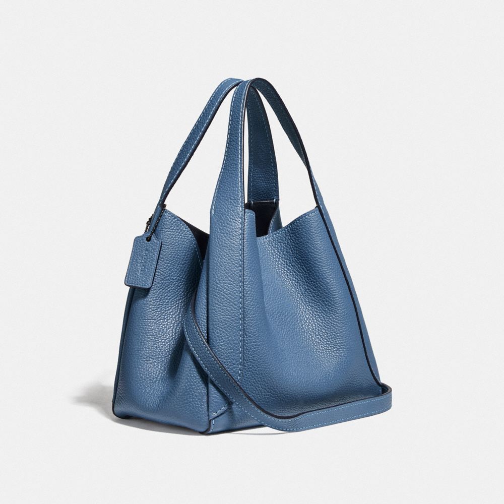 Coach Hadley Polished Pebble Leather Hobo 21 Stone Blue/Gold 78800 Org Pkg