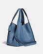 COACH®,HADLEY HOBO 21,Leather,Medium,Gunmetal/Stone Blue,Angle View