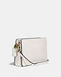 COACH®,SIGNATURE CHAIN CROSSBODY,Leather,Small,Brass/Chalk,Angle View