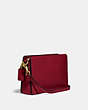COACH®,SIGNATURE CHAIN CROSSBODY,Leather,Small,Brass/Deep Red,Angle View
