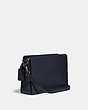 COACH®,SIGNATURE CHAIN CROSSBODY,Leather,Small,Pewter/Midnight Navy,Angle View