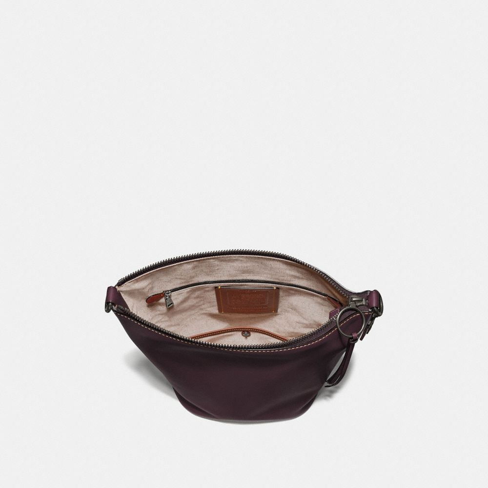 COACH®,DUFFLE,Leather,X-Large,Pewter/Oxblood,Inside View,Top View