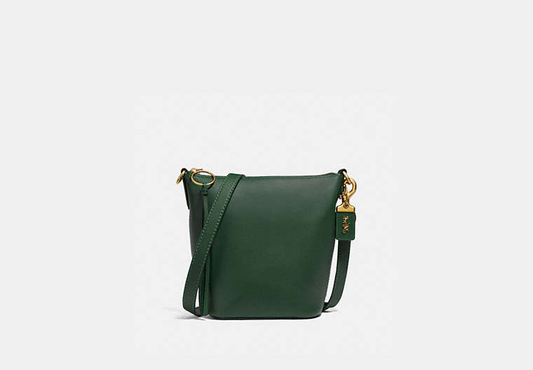 COACH®,DUFFLE 20,Leather,Medium,Brass/Hunter Green,Front View