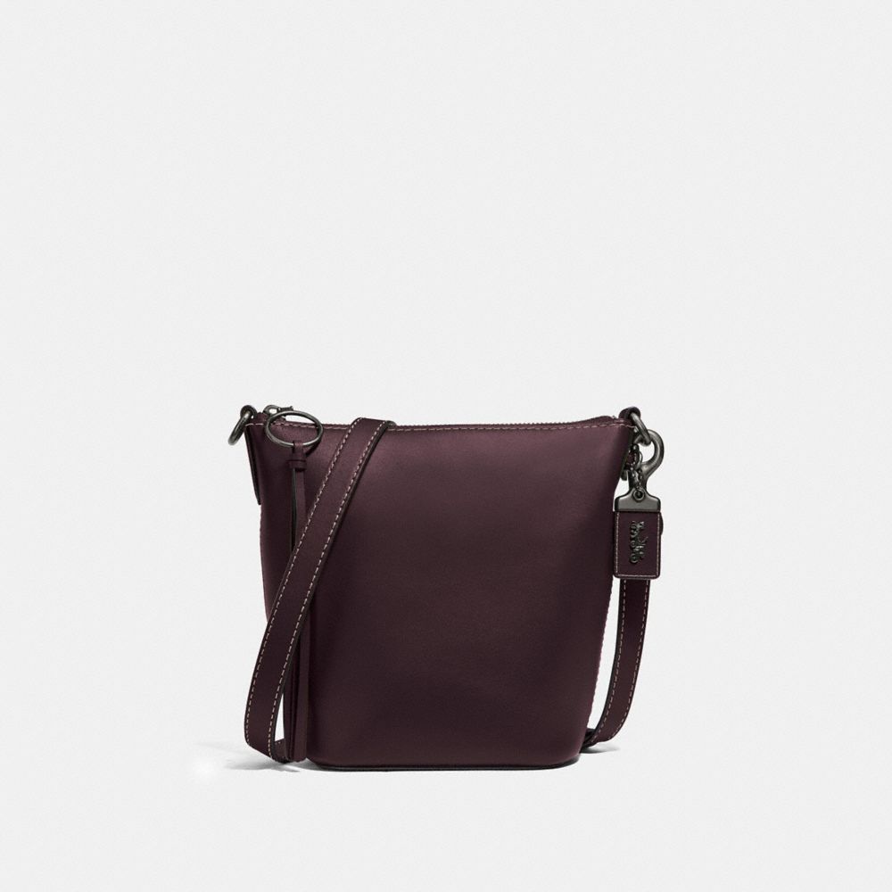 COACH®,DUFFLE 20,Leather,Medium,Pewter/Oxblood,Front View