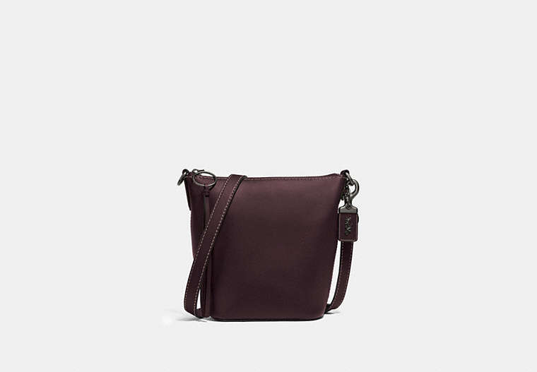 COACH®,DUFFLE 20,Leather,Medium,Pewter/Oxblood,Front View image number 0