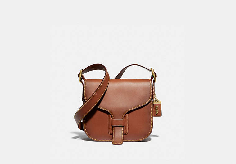 COACH®,COURIER BAG,Glovetan Leather,Medium,Brass/1941 Saddle,Front View
