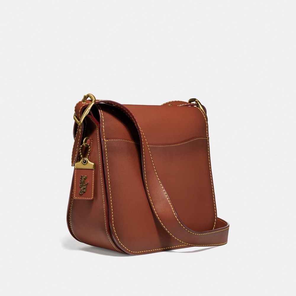 COACH®,COURIER BAG,Glovetan Leather,Medium,Brass/1941 Saddle,Angle View