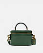 COACH®,TRAIL BAG,Leather,Brass/Hunter Green,Front View