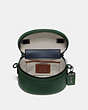 COACH®,TRAIL BAG,Leather,Brass/Hunter Green,Inside View,Top View