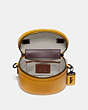 COACH®,TRAIL BAG,Leather,Pewter/Flax,Inside View,Top View