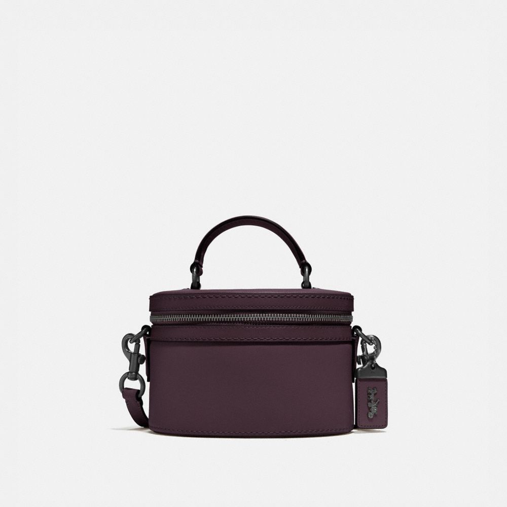 COACH®,TRAIL BAG,Leather,Pewter/Oxblood,Front View