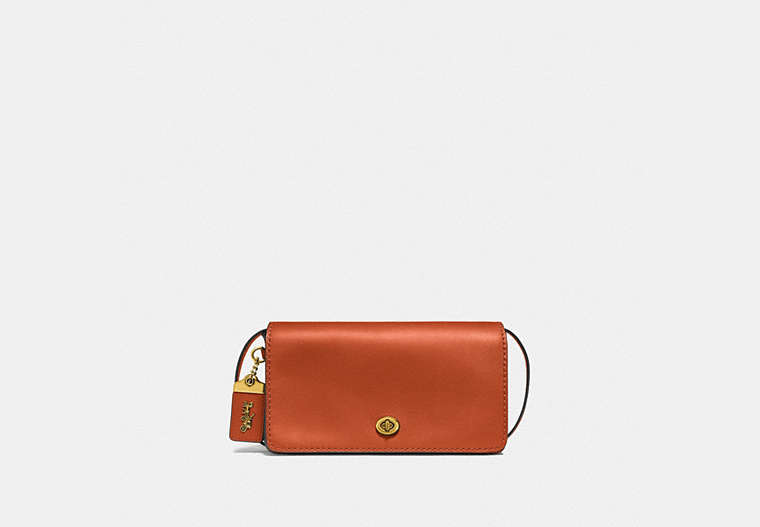COACH®,DINKY,Leather,Mini,Brass/Vermillion,Front View