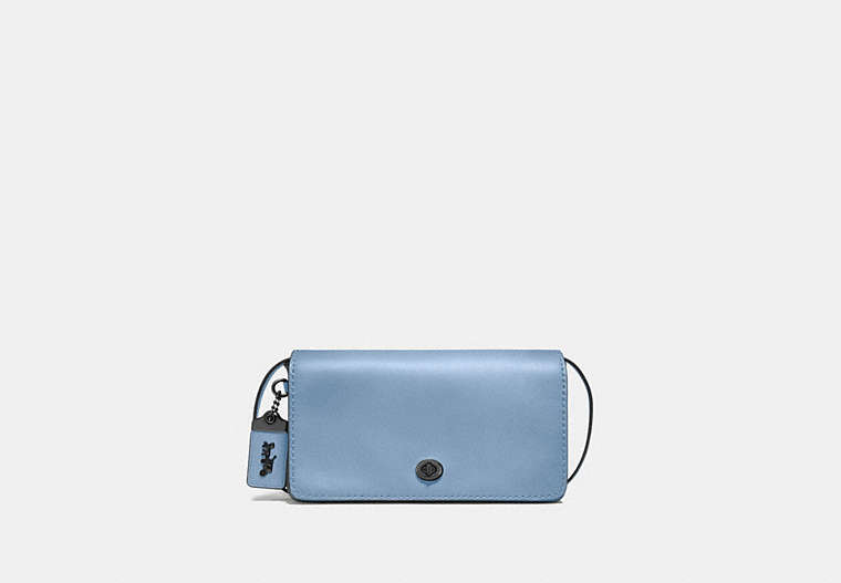 COACH®,DINKY,Leather,Mini,Pewter/Cornflower,Front View