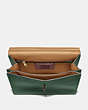 COACH®,WILLIS TOP HANDLE,Leather,Medium,Brass/Hunter Green,Inside View,Top View